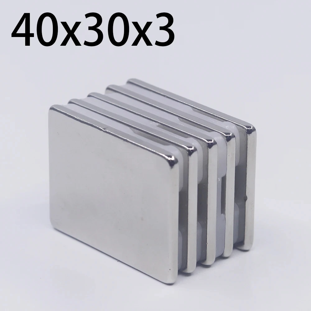 1/2/5/10Pcs 40x30x3 Neodymium Magnet 40mm x 30mm x 3mm N35 NdFeB Block Super Powerful Strong Permanent Magnetic imanes