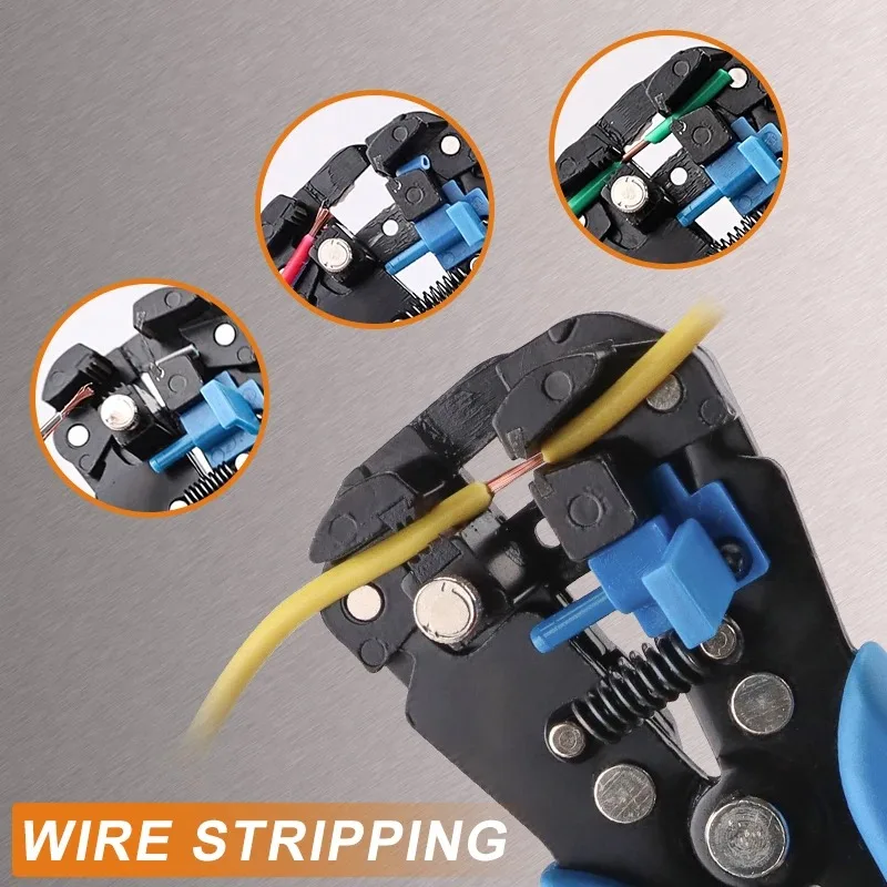 5 In 1 Automatic 8 Inch Self-adjusting Wire Stripping Tool, Wire Stripper 24-10 AWG (0.2-6 mm²) YE-1SE ,Cutting & Crimp Pliers