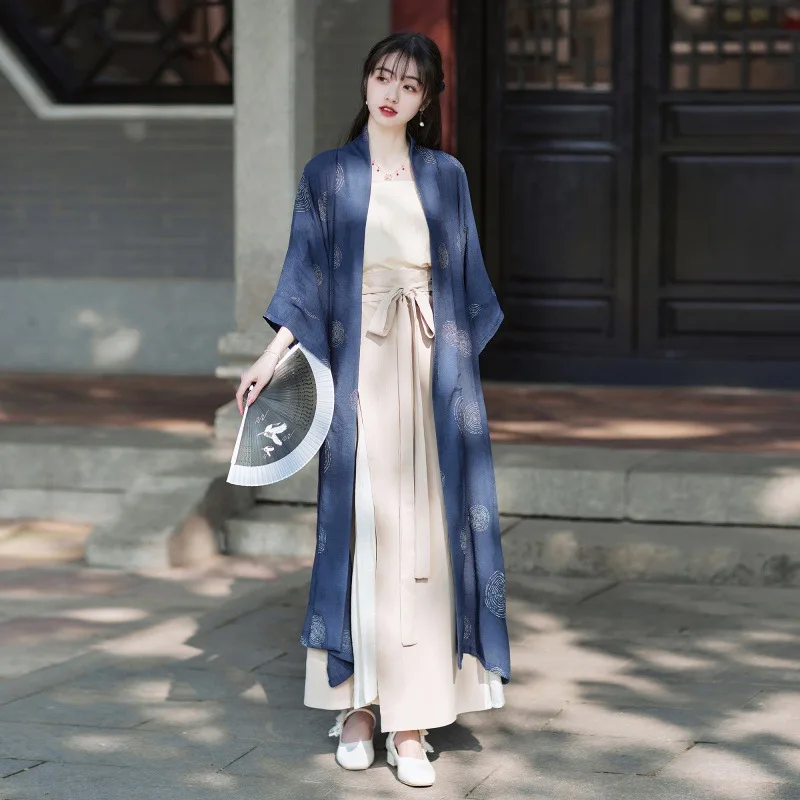 Elegant Song Hanfu Women's Summer Half-Sleeved Improved Chinese Style Hanfu Dress Simple and Versatile Hanfu Commuter Suit