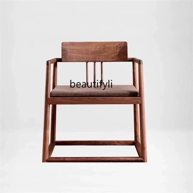 2936 Chinese guest chair, Zen, Elm Grand Master, casual simple official hat household single living room