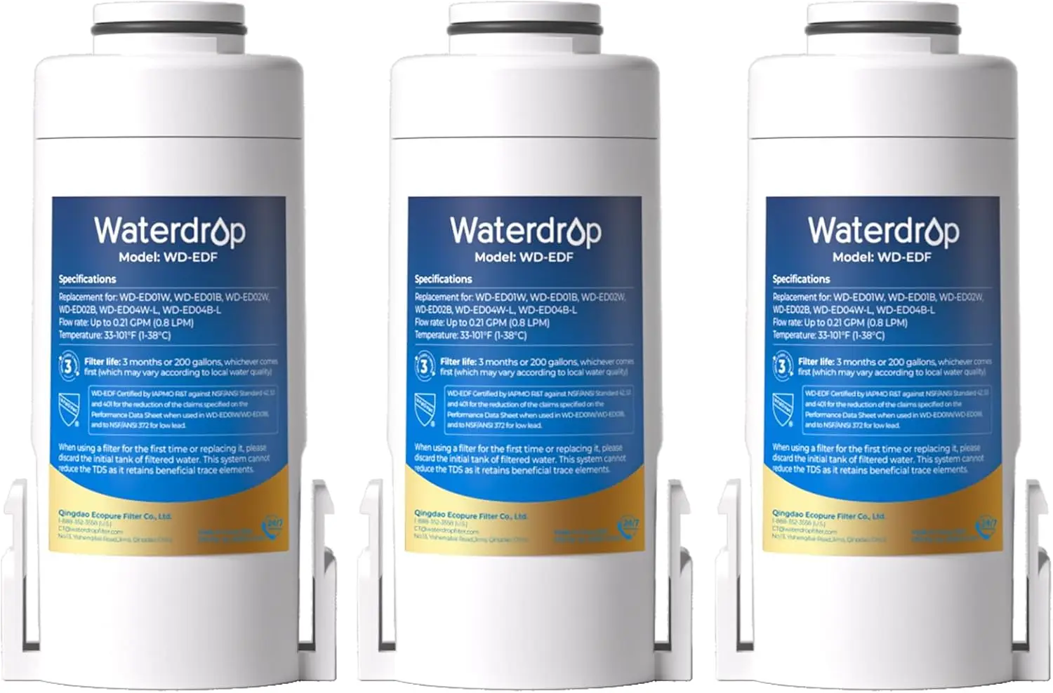 

Replacement Filters for Electric Water Pitchers, 3-Month or 200-Gallon Lifespan, NSF Certified, Pack of 3