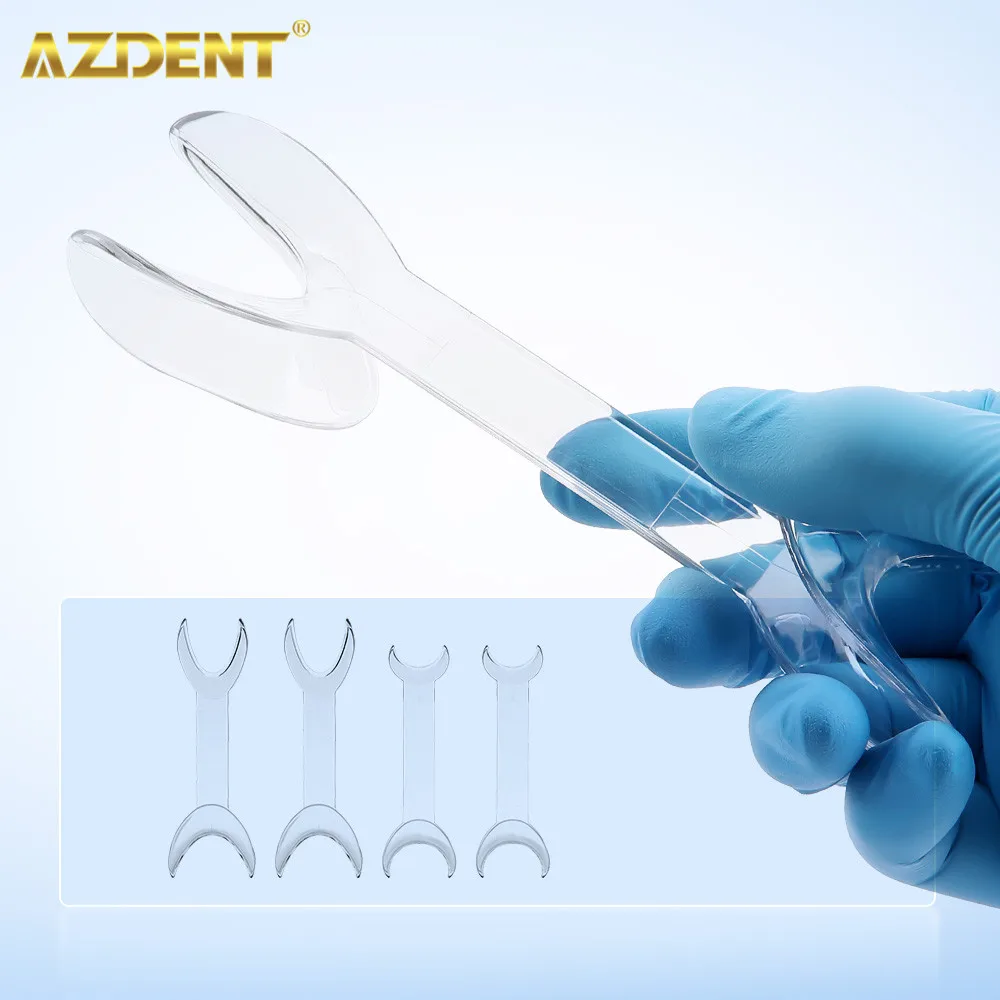 AZDENT 4pcs Dental T-Shape Mouth Double Head Retractor Mouth Opener Orthodontic Teeth Mouth Opener Dentist Tool Lab Instrument