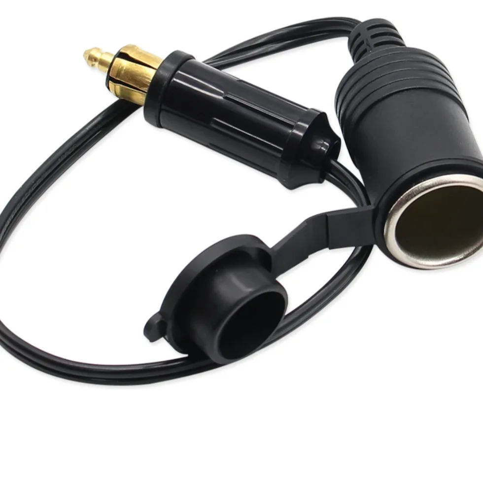 DC 12V 24V EU Plug For BMW DIN Hella Motorcycle Charger Socket Outlet Convert to Car Cigarette Lighter Adapter Power Lead Cable