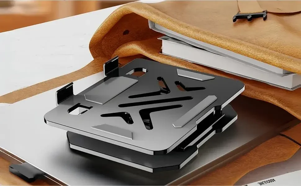 Verstellbarer, drehbarer Doppelstangen-Tablet-Halter aus Kohlenstoffstahl für den Schreibtisch, geeignet für 4,7–16,5 Zoll iPad-Tablets, tragbare Monitore und Kindle. – Detail 5