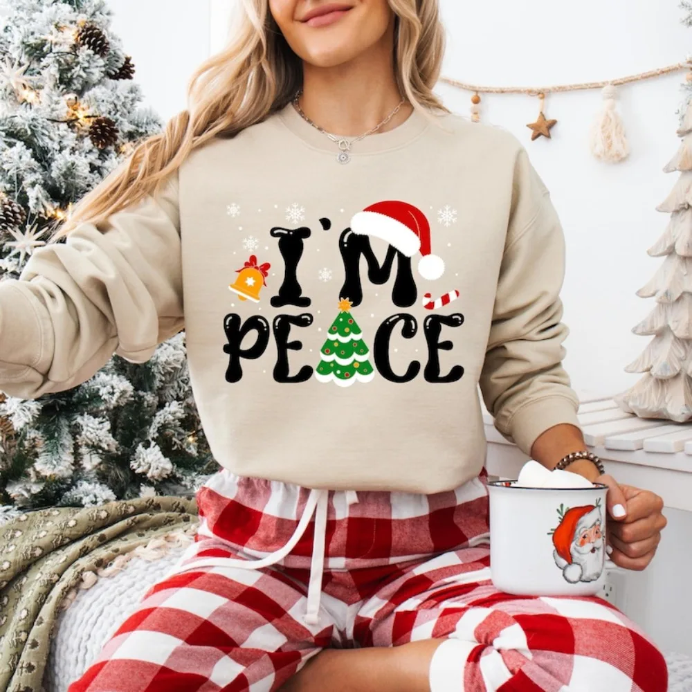 Casal engraçado feio moletom de natal eu veio na paz moletom eu sou paz camisola casal sujo humor natal meme moletom com capuz