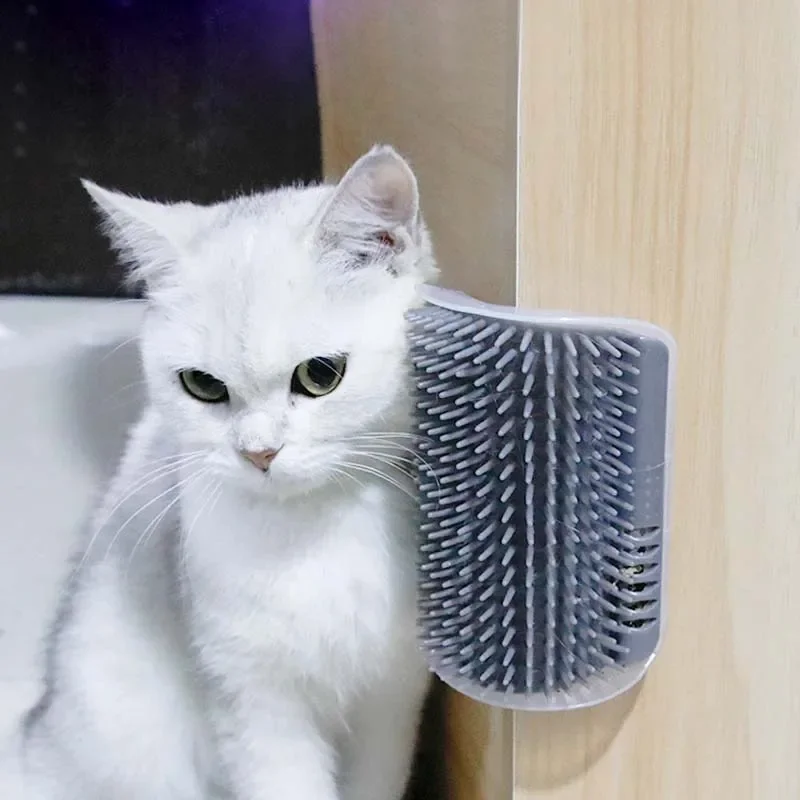 Cepillo de pared esquinero para gatos, peine para rascar, elimina el pelo de las mascotas, aseo para gatos, accesorios, productos, suministros para