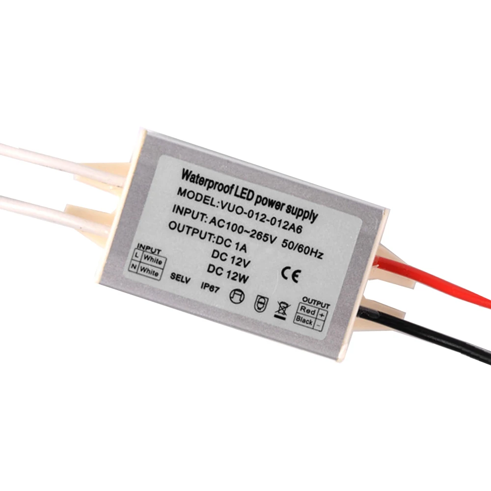 

10 Вт/12 Вт AC100-265 В до 12 В 0,83 А/1 А Трансформаторный светодиодный драйвер Источник питания Водонепроницаемый IP67 Светодиодный драйвер постоянного напряжения