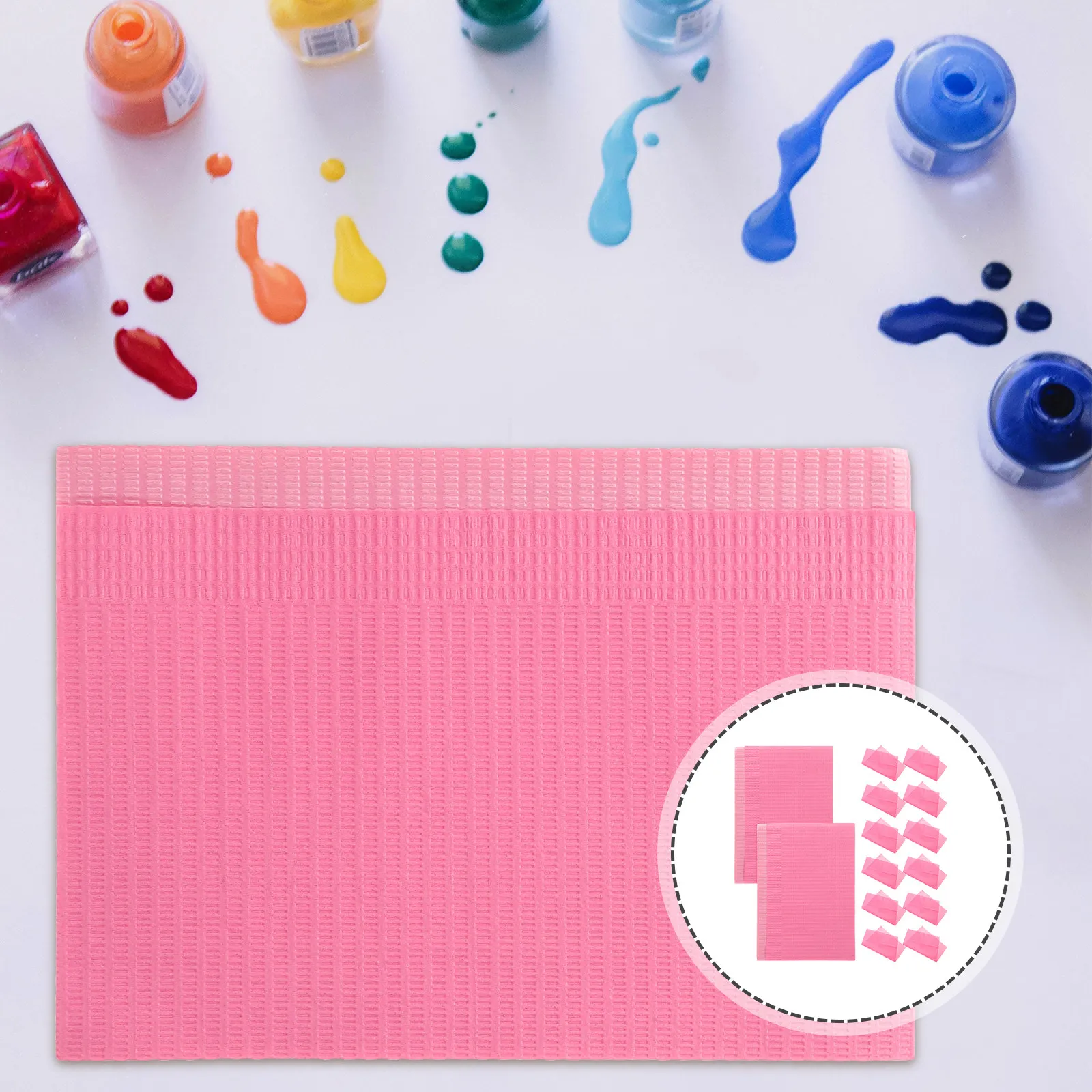 125Pcs Disposable Manicure Mat Waterproof Nail Art Practice Pad Soft Skin-Friendly Clean Table Protector for Home Salon Nail