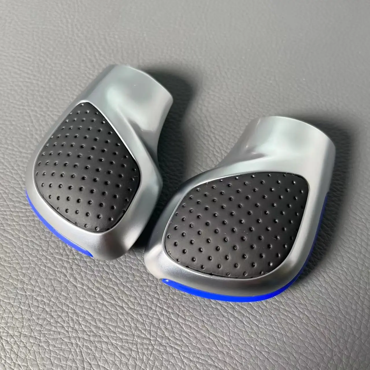DSG Schaltknauf Chrom mit Leder-Seitenabdeckung in Blau & Rot für VW Golf 6 7 R GTI Passat B7 B8 CC R20 Jetta MK6 GLI – Detail 9