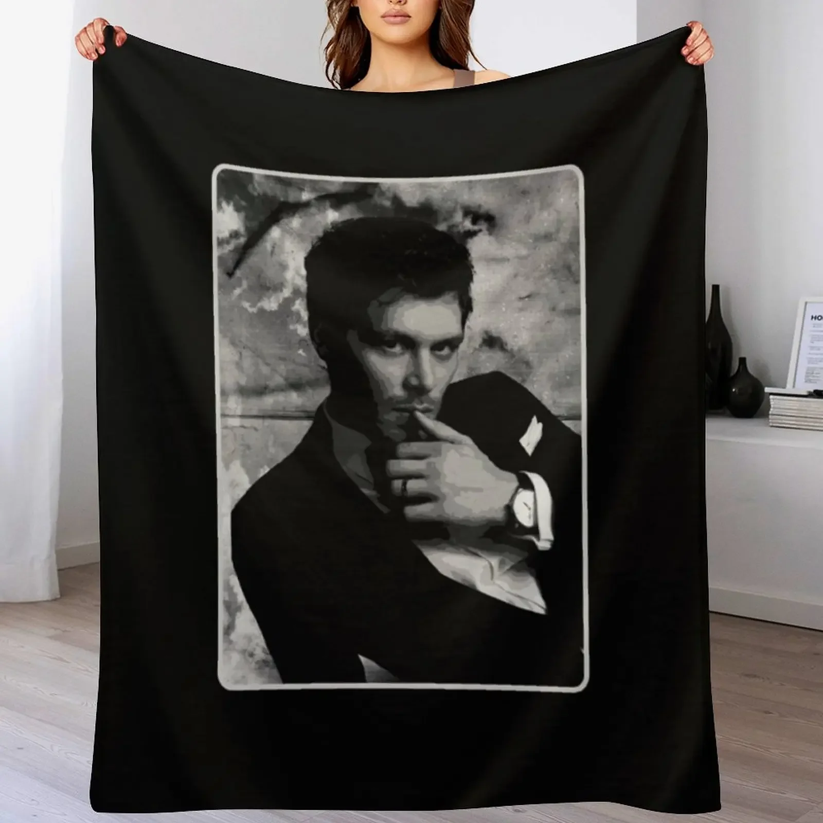 

klaus tvd potrait Klaus Mikaelson Throw Blanket Picnic Luxury Designer Summer Beddings christmas gifts Blankets