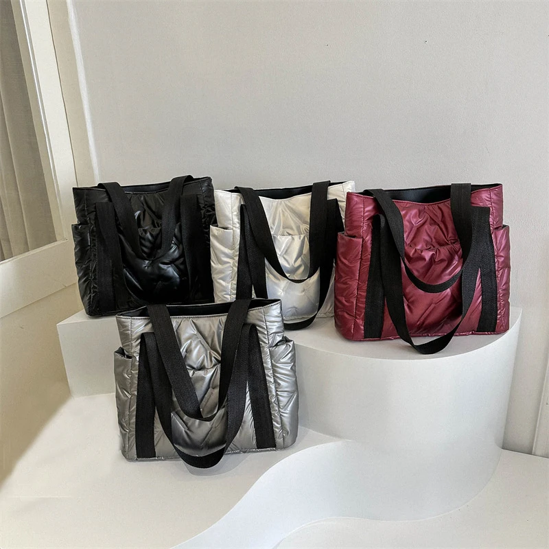 New Fashion Handbags Women Soft Quilted Space Cotton Shoulder Bag Ladies Luxury Crossbody Bags Bolso Mujer Couple Bag Tote Bags image 4