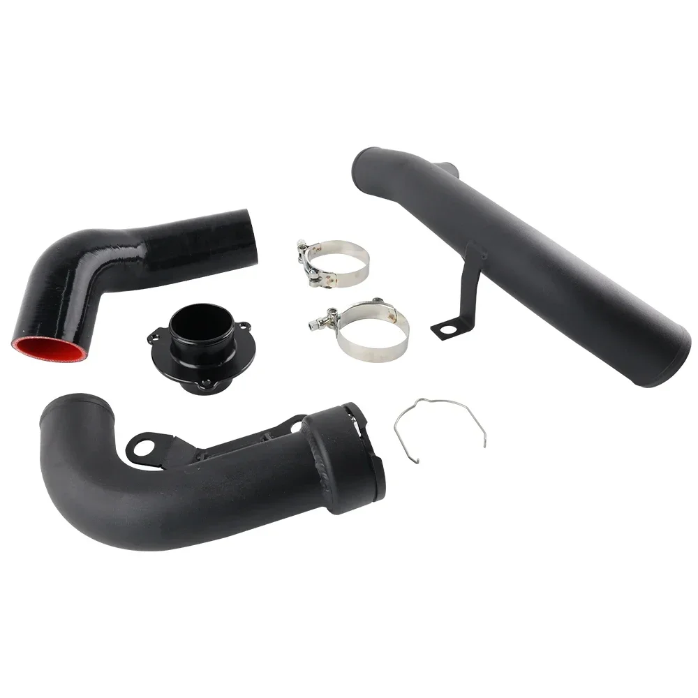 Wrinkle Aluminum Turbo Discharge Pipe Conversion Kit Fit For VW R20 Golf MK5 MK6 Scirocco R 2006-2008 Black