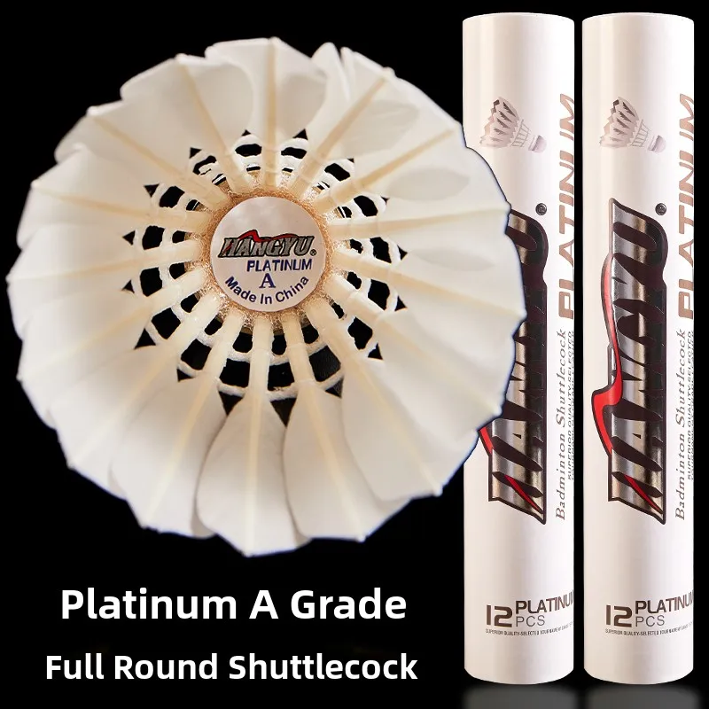 volants-de-badminton-platinum-classe-a-durables-stabilite-de-vol-optimale-plumes-de-canard-professionnelles-pour-l'entrainement-et-les-matchs-lot-de-12