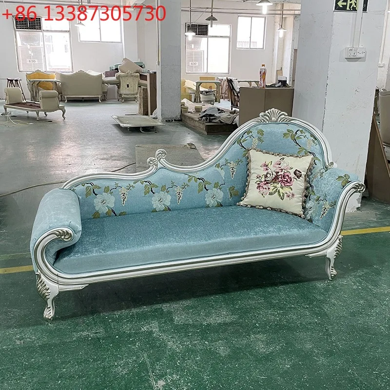 

French fabric princess chair, European court luxury solid wood beauty couch
