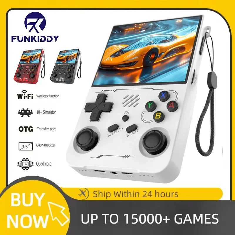 

FUNKIDDY ArKOS R36XX Retro Handheld Game Console Linux System 3.5 Inch IPS Screen 64/128G Game Player updated version 2026 New