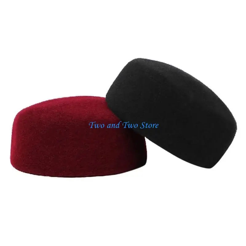 HX6F Модная и удобная шерстяная шапка Красивая мусульманская шапка унисекс Традиционная подходит для повседневной носки