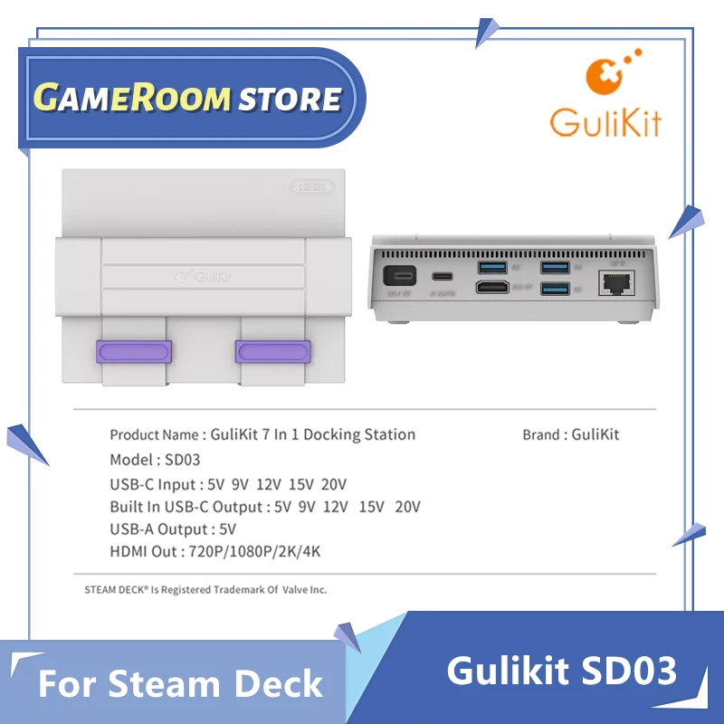 

Док-станция Gulikit 7 в 1 SD03, комплект док-станций, игровые аксессуары для палубы Steam AYANEO Nintendo Switch NS Oled ROG Ally консоли.
