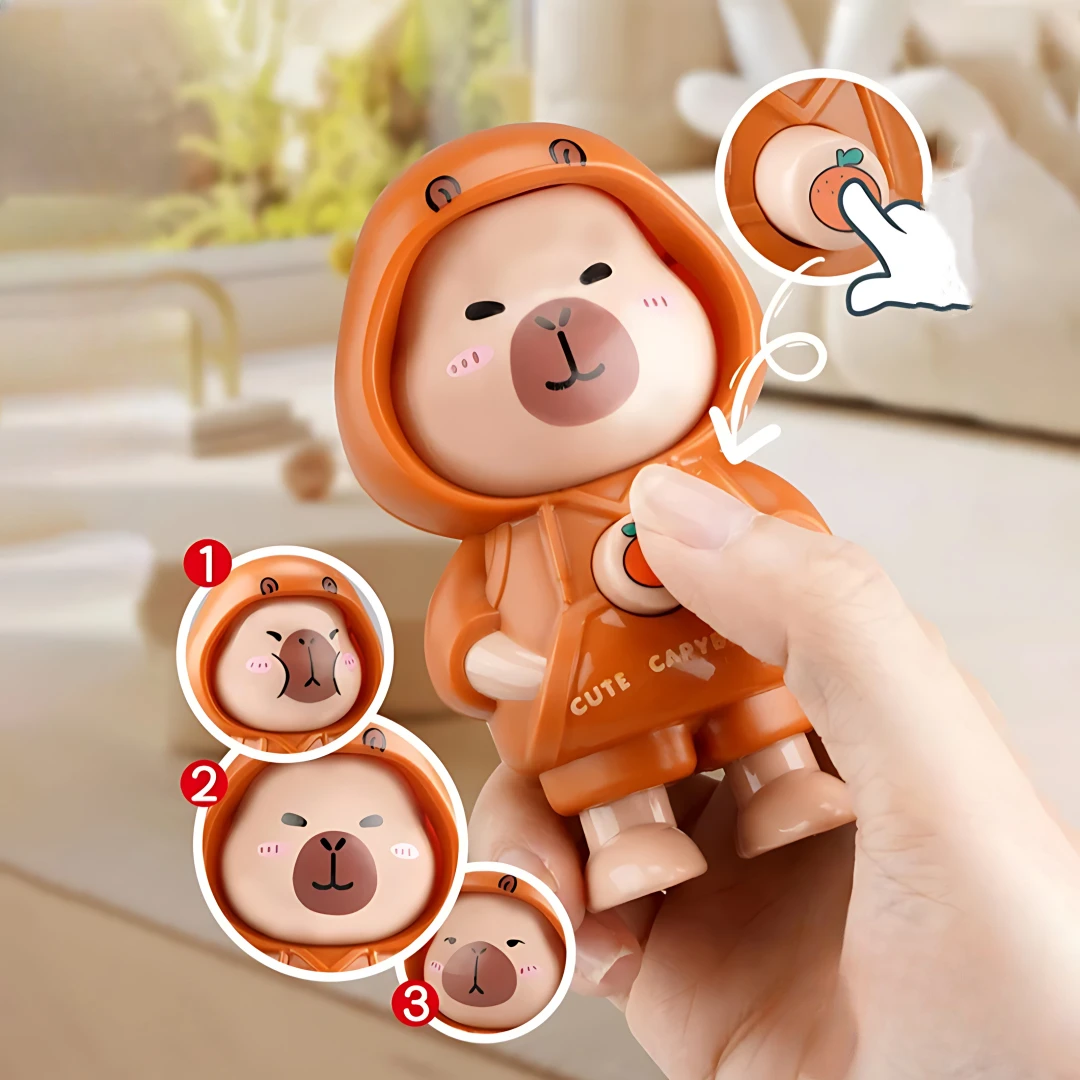 1/3/5/10/20PCS Capybara Press Face Doll Keychain Quirky Doll Cartoon Handpiece Small Ornaments Children's Gifts Cute Bag Charm