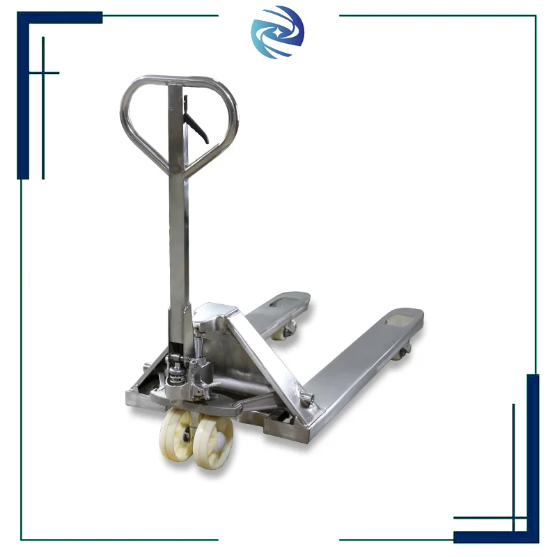 Industrial Stainless Steel Hand Pallet Truck Hydraulic Pump Corrosion Proof Pallet Jack 2000kg RWD 1150mm Fork Length 550mm Fork