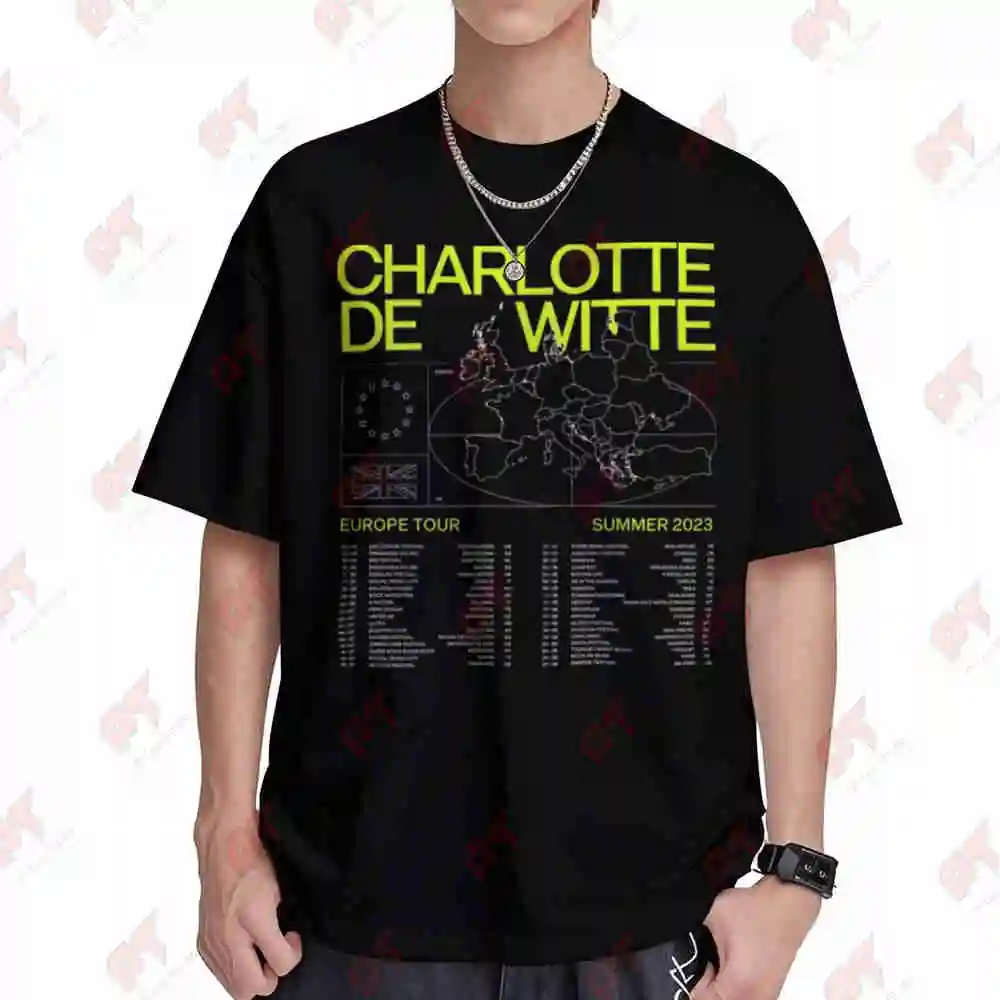 Charlotte De Witte 2023 Summer Tour Anime DJ Stage Short Sleeve Tee 100% Cotton T-Shirt