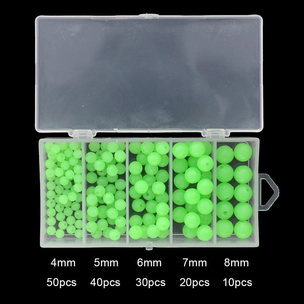 Unique Green Round Fishing Anti Collision Soft Fish Beans 150 Pcs 48mm Luminous Beads for Enhanced Fishing Experience