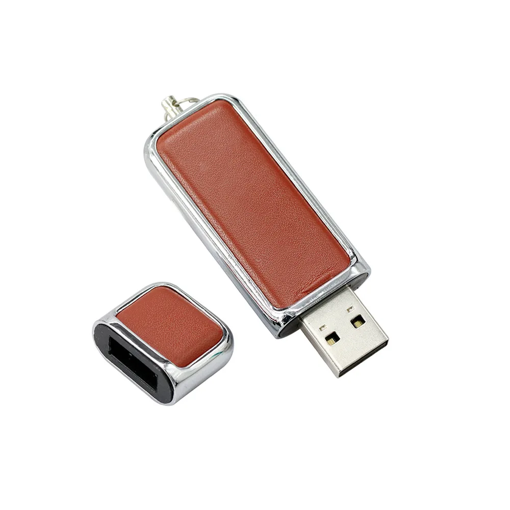 ذاكرة محمولة USB2.0 معدنية من الجلد بشعار مخصص مجاني جديد لعام 2023 ، ذاكرة 2 جيجابايت 4 جيجابايت 8 جيجابايت 16 جيجابايت 32 جيجابايت 64 جيجابايت