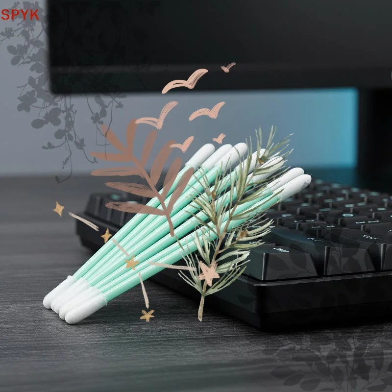 100Pcs/Pack Small Pointed Tips Cotton: Micro Swab Anti-static Dust Free Cleaning Laser