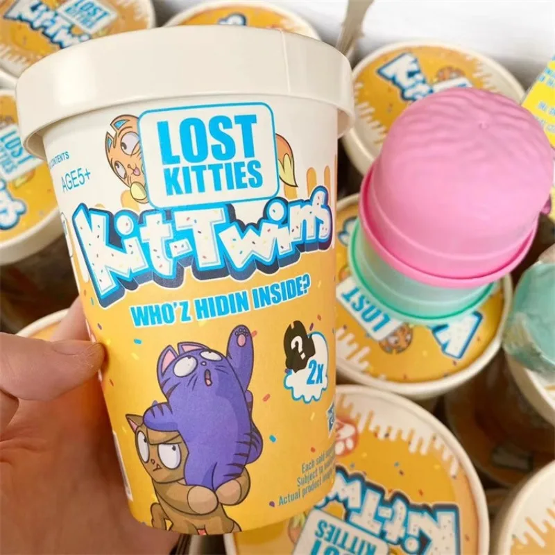 Hasbro Lost Kitties Play Doh Kit-kembar berwarna tanah liat menemukan kucing permainan kotak buta mainan anak hadiah ulang tahun