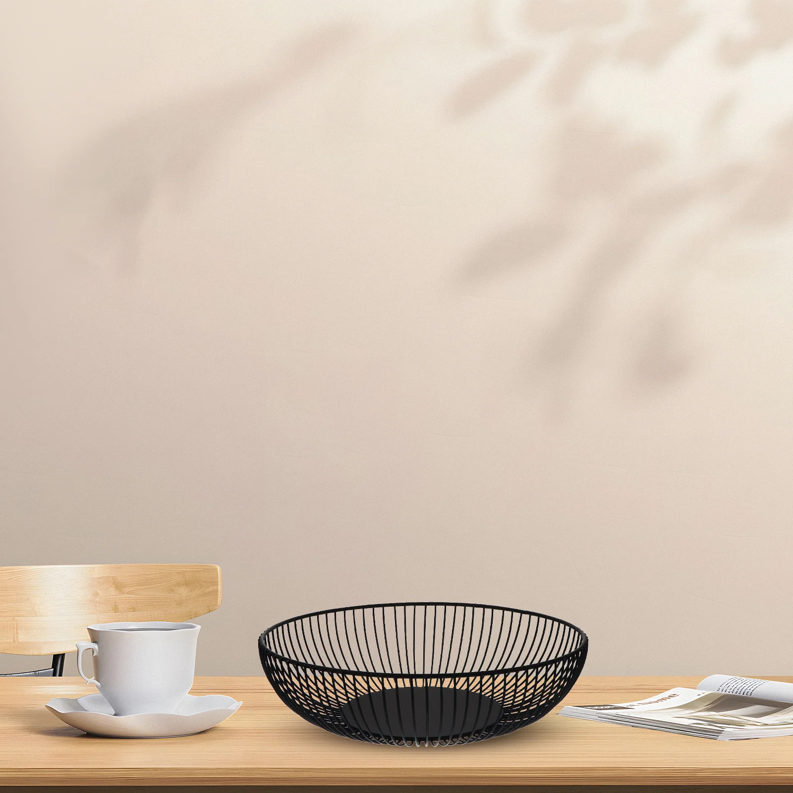 

11 Inch Heavy Duty Wire Basket Fruit Holder for Kitchen Fruit Bowl Storage Snacks Decorative Bowl Home Table Decor Round Design