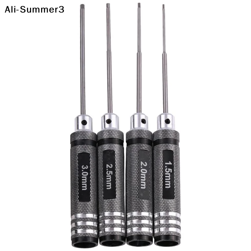 【Au】【A6】4Pcs 1.5/2/2.5/3.0mm Black Hex Driver Allen Wrench Hand Tool Set RC Car Model Repair Maintenance Tool