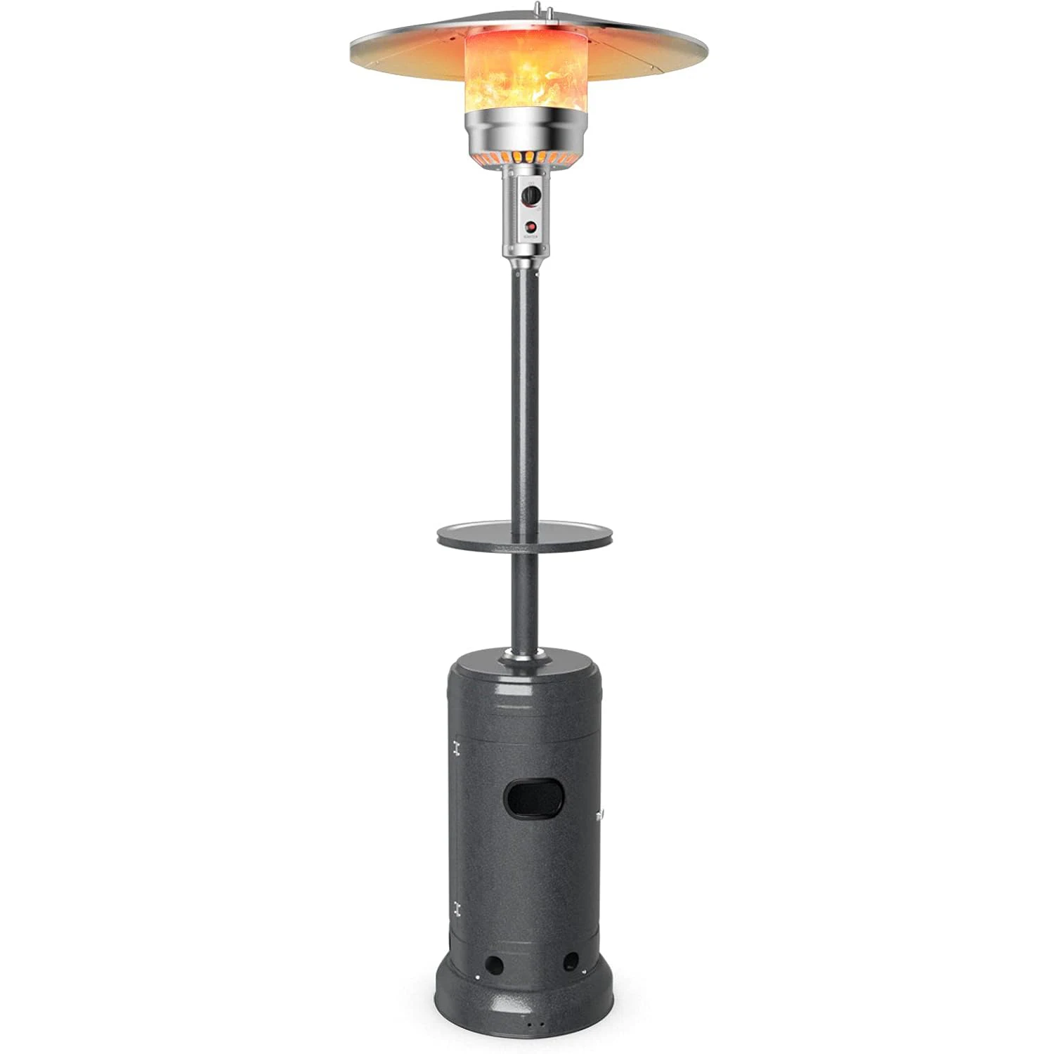 48000 BTU Outdoor Patio Heater, Portable Propane Heater w/Drink Shelf Tabletop,87-inch Tall Standing Heating Lamp Tower