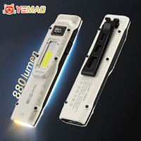 YEMAO M28 Tactical Flashlight 880 Lumens Rechargeable Ultra-thin Mini LED Lantern with Strobe UV Lamp High Power Led Flashlights