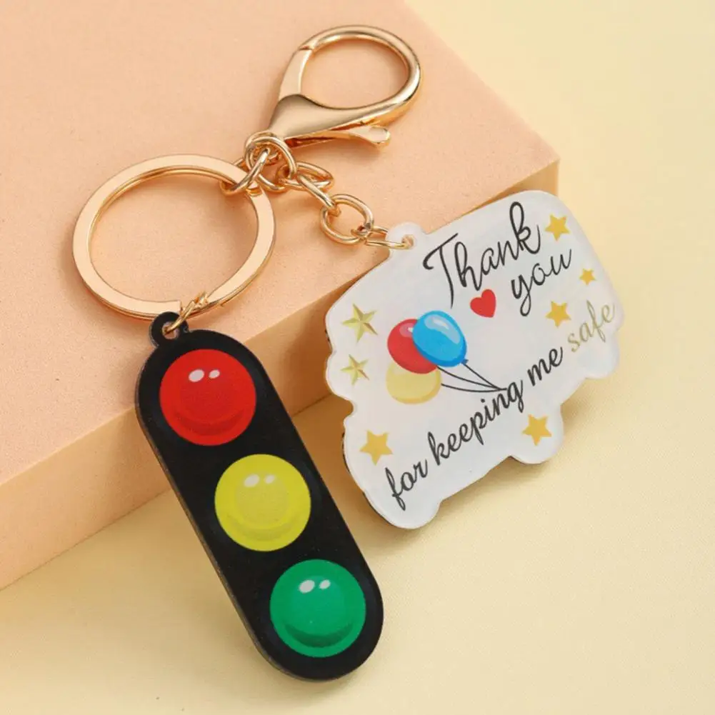 Backpack Charm Acrylic Keychain School Bus Keychain Pendant Acrylic Traffic Light Keyring Bag Charm Backpack Handbag Car Wallet