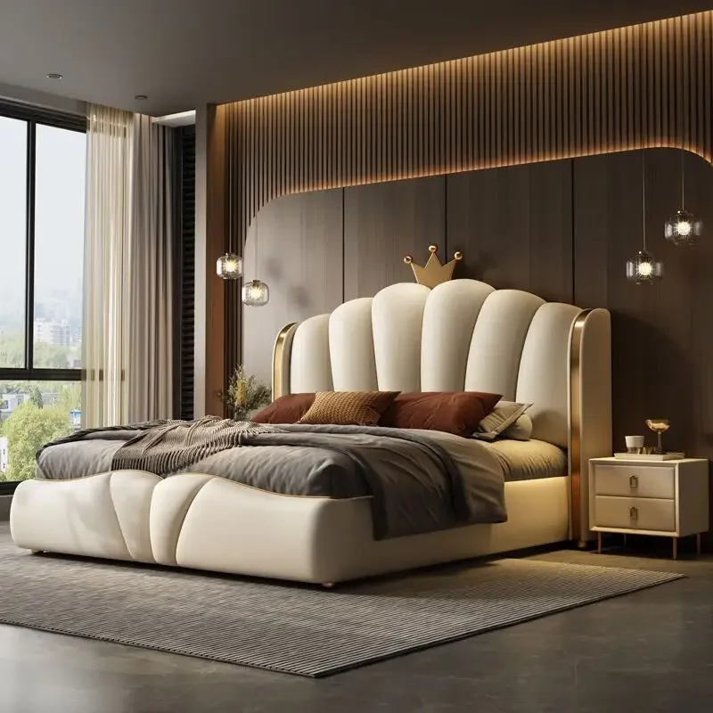 Cama Segura para Princesas, Cama de Casal King Size de Luxo, Cama Queen, Cama Dupla, Quarto Moderno, Design Europeu, Beliche para Meninas, Móveis Modernos
