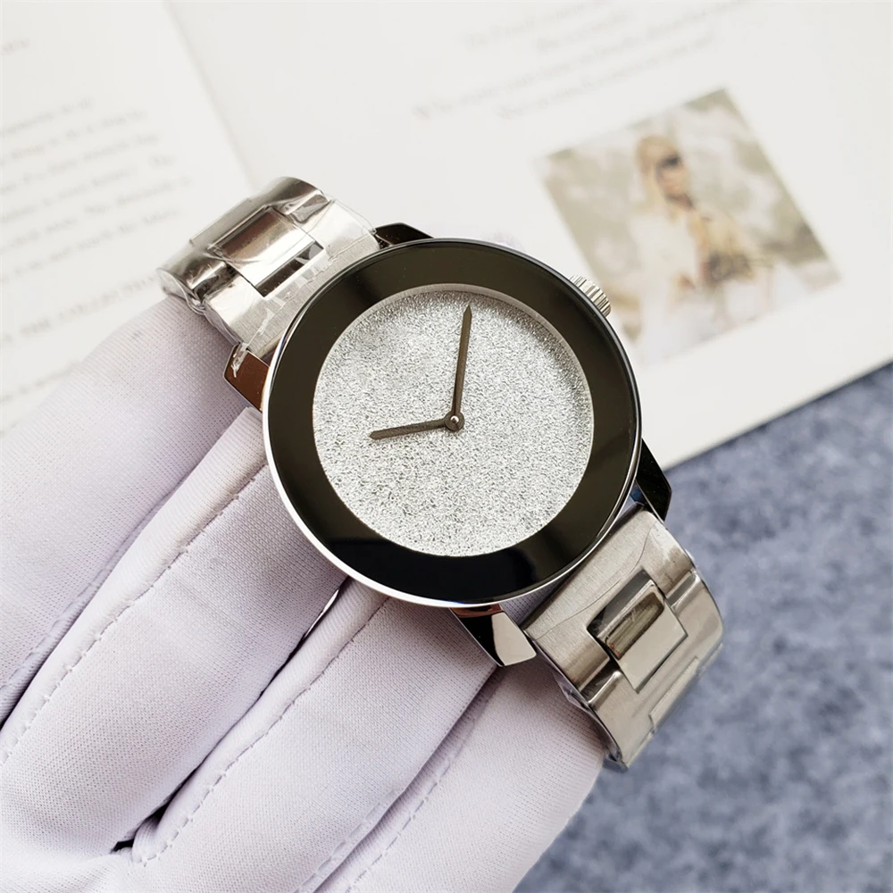 Brand Wrist Watches Classic Women Girl 36mm High Quality Stainless Steel Metal Band Quartz Clock M13