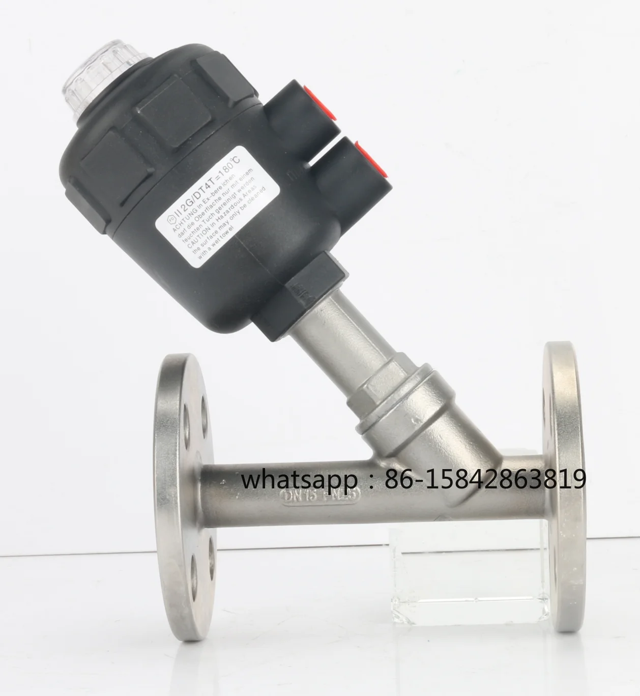 304 Stainless Steel Pneumatic Flange Angle Seat Valve Steam High Temperature Resistant Y-Type Air Control Shut-Off Valve