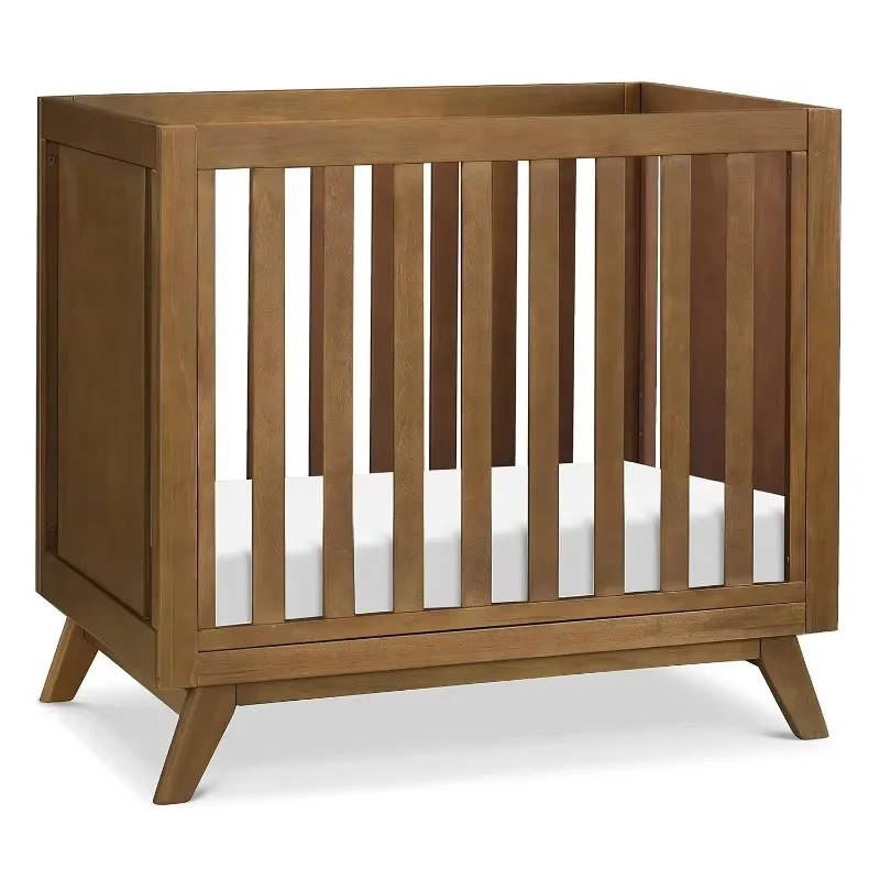 3-in-1 Convertible Mini Crib with 4