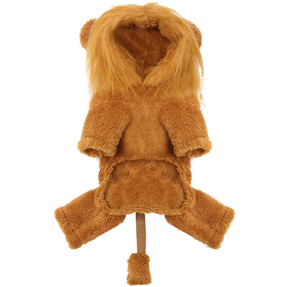 

Pet Transform into Lion Clothes Dog Supplies Costume Halloween Costumes Keep Warm Funky Flannel Hoodie