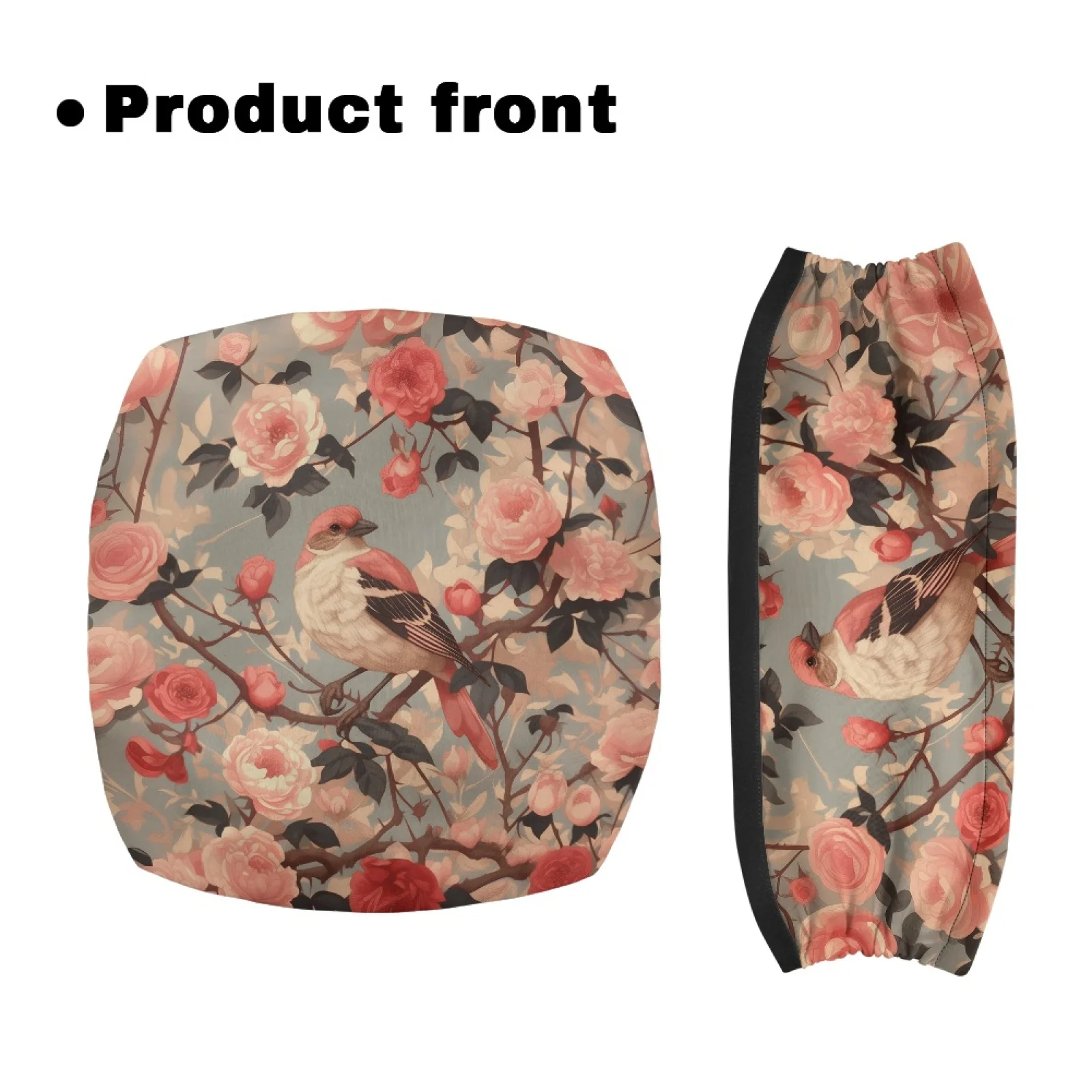 Coloranimal Rose Bird Art Set of 2 Seat & Back Cover Easy to Clean Rollator Decorations for Family