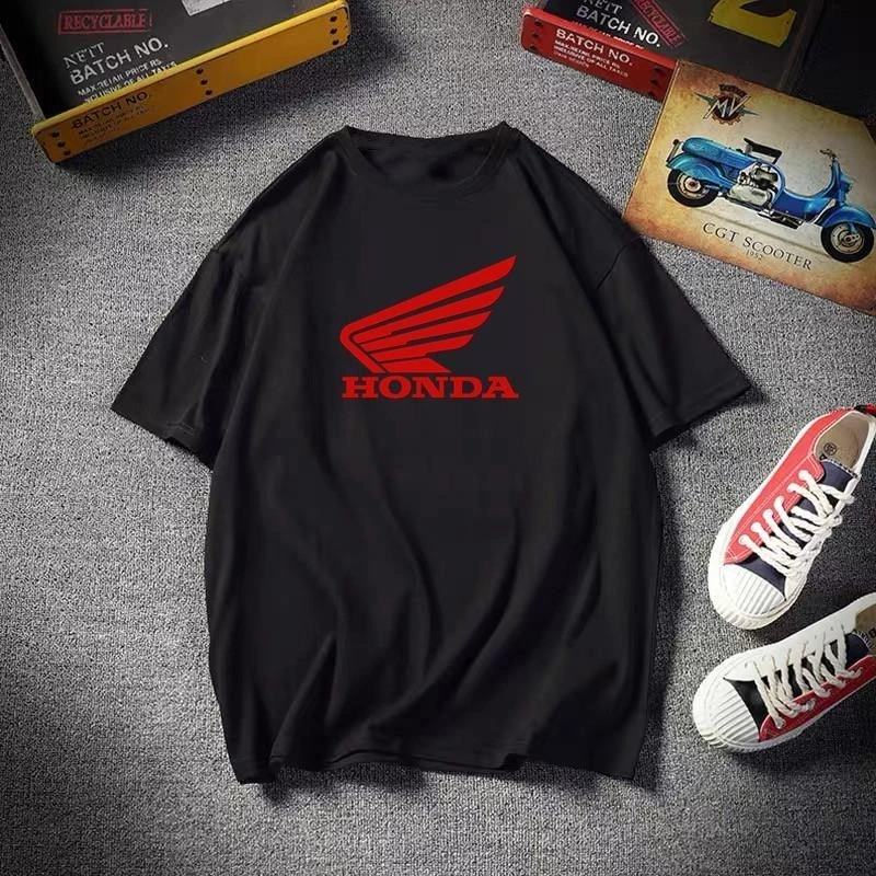 

Honda Men's and Women's T-shirts Motorcycle Fans Loose Short Sleeves Summer New Racing Modified Off-road Riding Casual Tops