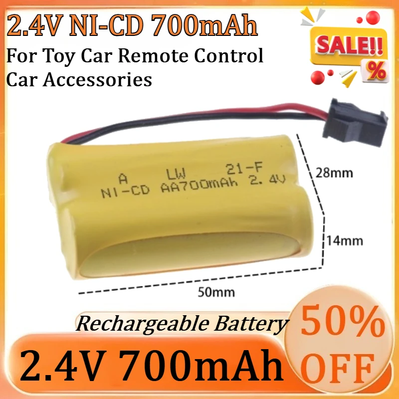

New 2.4V NI-CD Battery 700mAh for Toy Car Remote Control Car Accessories Large Capacity Rechargeable Battery