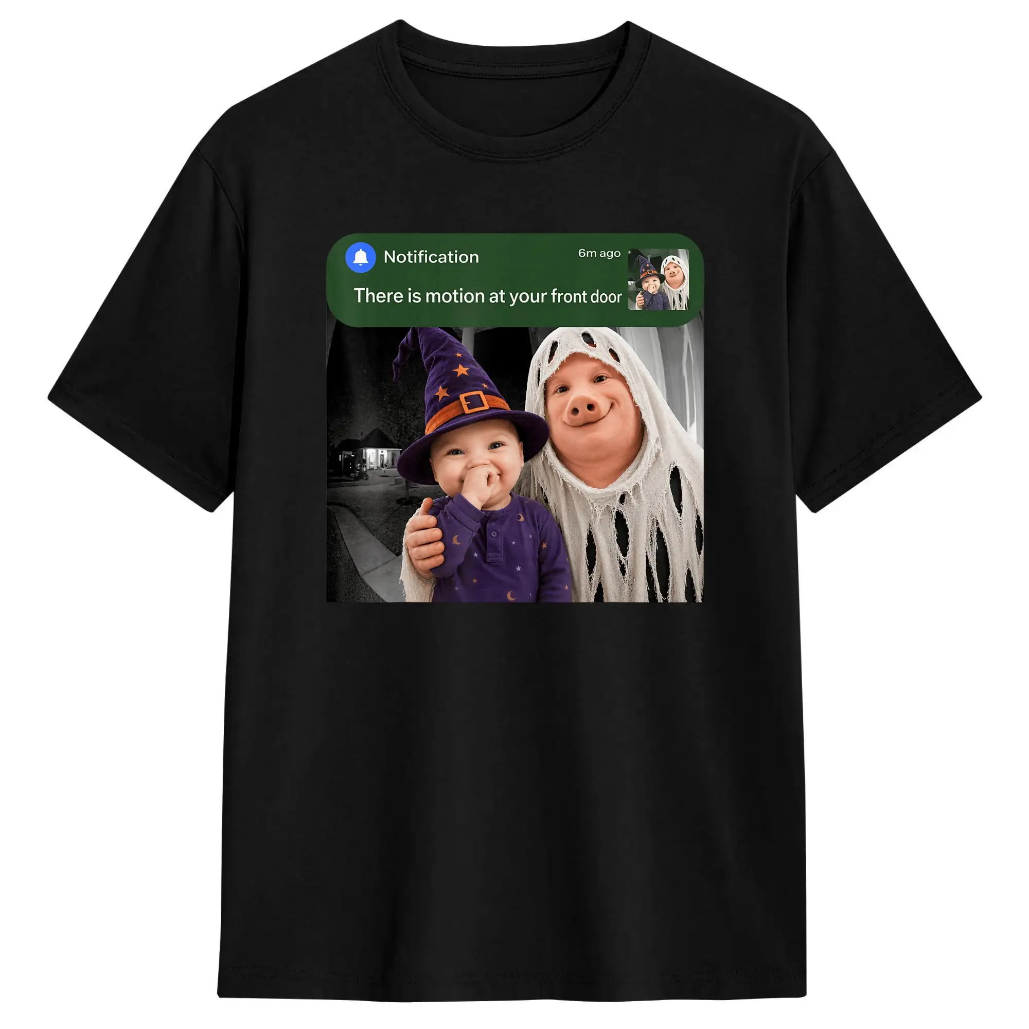 There is Motion At Your Front Door John Pork and Ai Baby Men's T Shirt Vintage Tees Short Sleeve T-Shirt Cotton Plus Size Tops