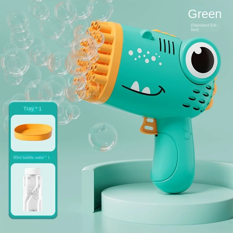 Dinosaurus Bubble Gun Automatisch Blazen Zeep Handheld Bubble Machine Cartoon Bubbels Pistool Kids Speelgoed Zomer Strandbad Outdoor Speelgoed