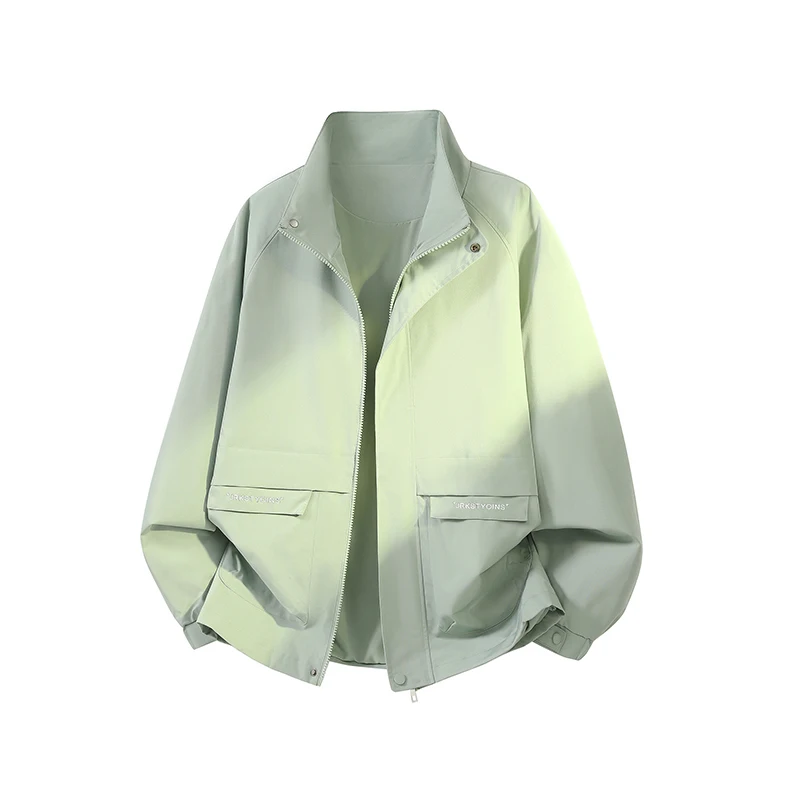 New Solid Color Men's Casual Jacket for Spring and Autumn Outdoor Sports Leisure Durable Breathable Fashionable Trendy Jacket
