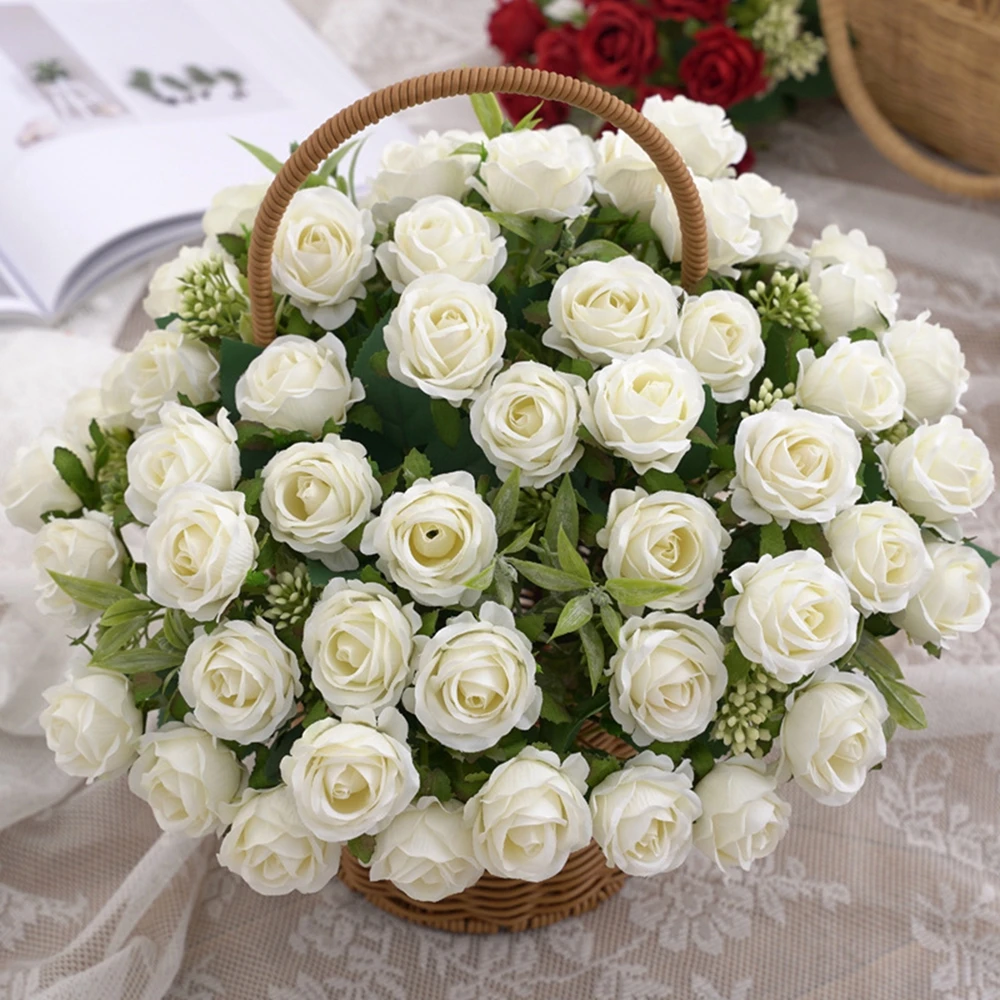 Künstliche Blumen Seidenrosen für Heim, Zimmer, Bonsai, Party, Festival, Dekoration, Garten, Hochzeit, Brautkranz, Zubehör, DIY-Geschenk – Detail 2