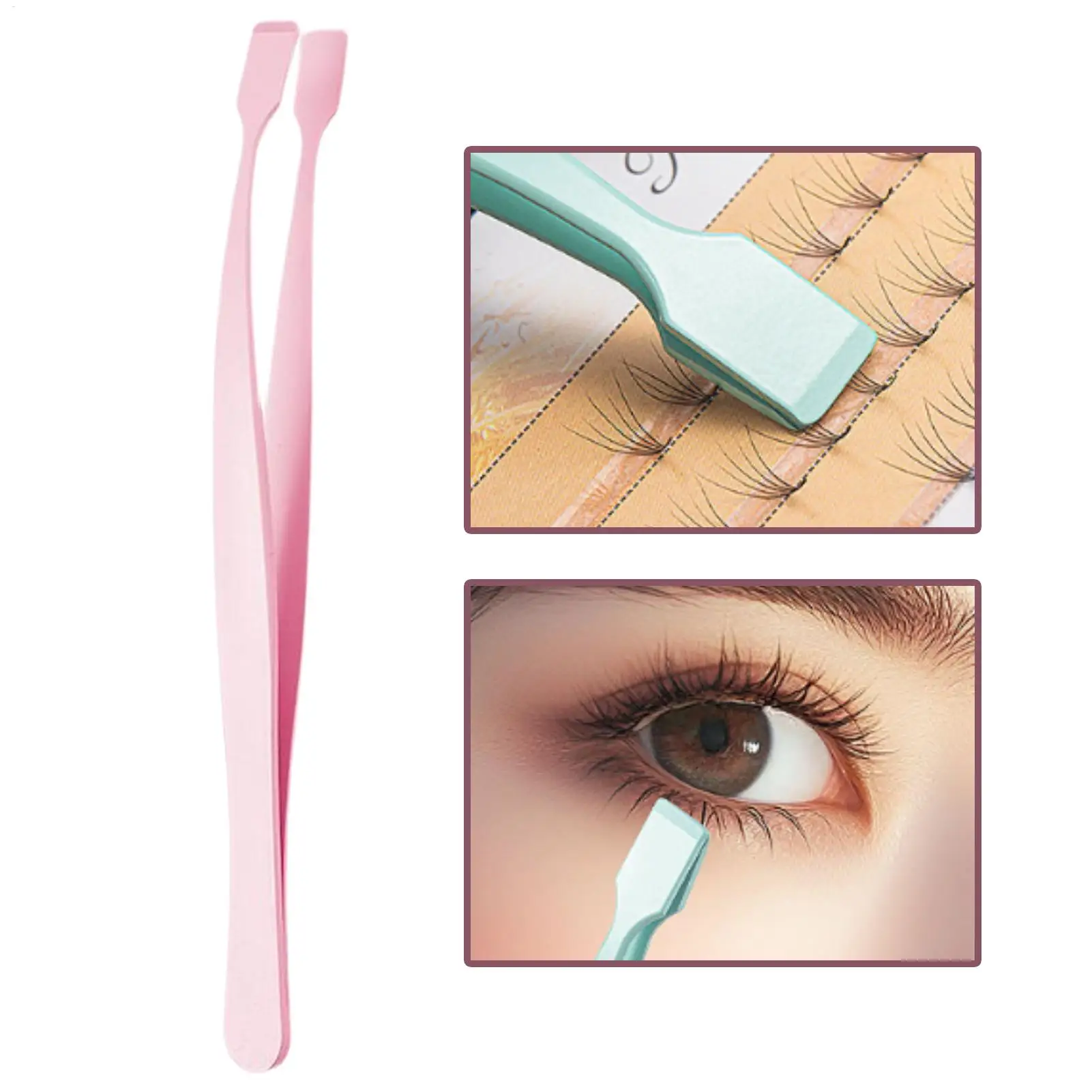 Precise Professional Makeup Tool Lash Applicator Tool Eyelash Cluster Non Slip Applicator Tweezers for Travel Salon Separating