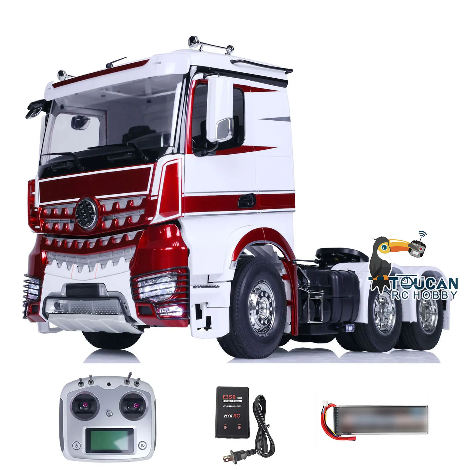 

1/14 RC Tractor Truck Painted RTR 6x4 Remote Control Car 3363 Model Opened Doors Light Sound Toy TOUCAN HOBBY THZH1645