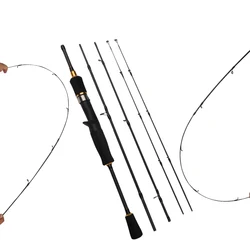 YIYI 1.65/1.8m 2tops Spinning Casting Carbon Fiber 4 Sections Light Travel Lure Fishing Rod for Saltwater Freshwater