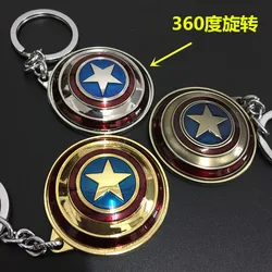 Captain America Shield Keychain Rotating Shield Avengers Keychain Popular Accessory Pendant 