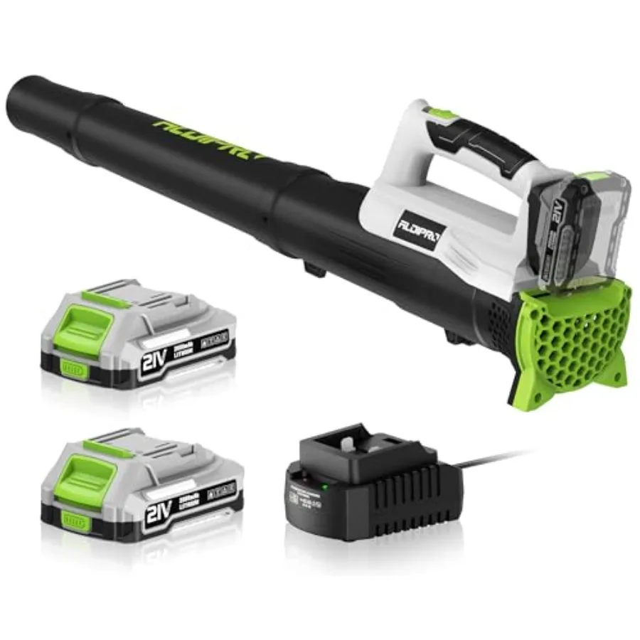 

Leaf Blower Cordless with 2x2.0Ah Batteries and Fast Charger 21V Lightweight Electric Leaf Blower Portable Handhold Battery Pow